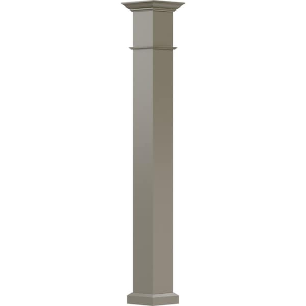 Ekena Millwork 6" x 9' Endura-Aluminum Wellington Style Column, Square Shaft For Post Wrap Installation Non-Tapered EA0609INPSFWEWE - main